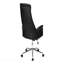 Chaise de bureau en métal chromé noir aspect cuir, hauteur réglable, ergonomique, pivotante, accoudoirs fonctionnels, contemporain moderne
