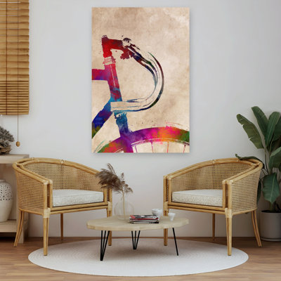 Vibrant, aquarelle, bicyclette, art mural contemporain
