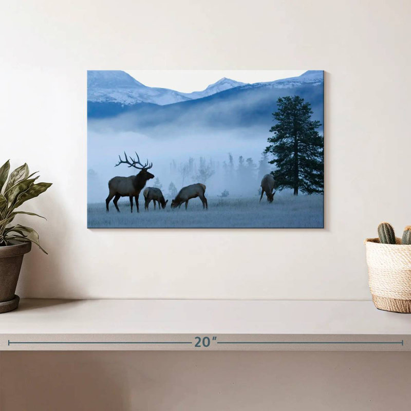 Brampt Misty Morning Elks, 8" H x 12" W