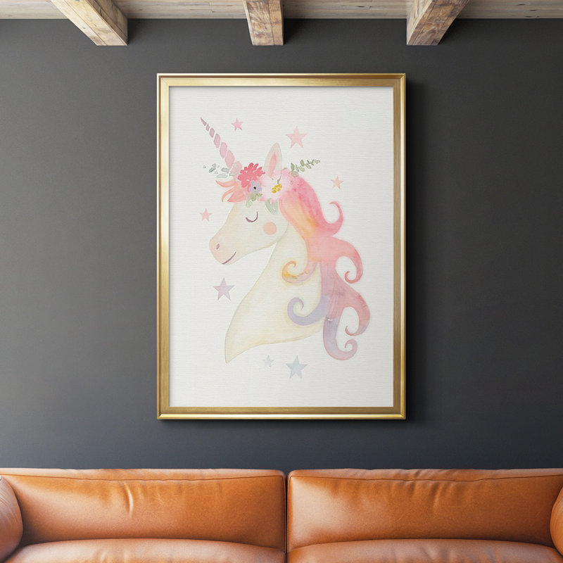 «Sweet Unicorn I», impression sur papier, H 24,5 po x l 18,5 po x P 1 po, Or