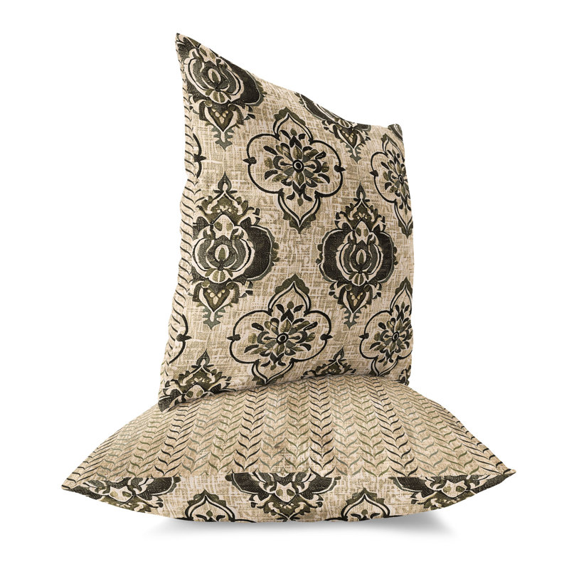 Coussin Jade, Vert / Beige, H 26 po x l 26 po