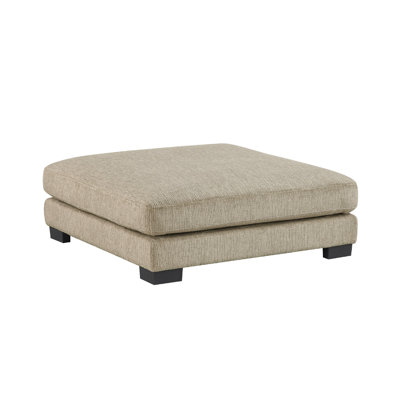 Liny Square Ottoman, 45 Inch Microfiber, Solid Wood