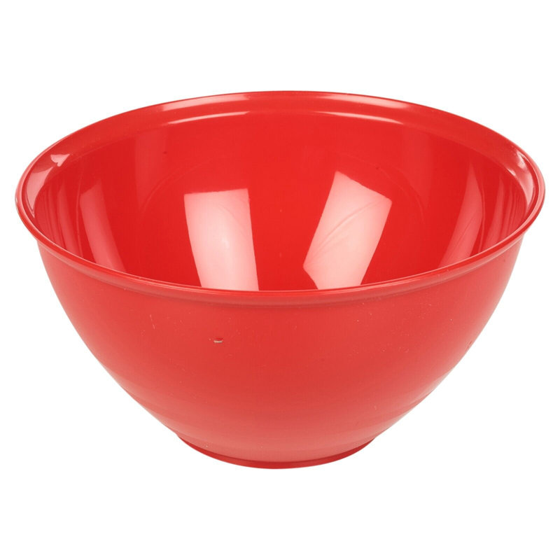 Plastic Colourful Kitchen Mixing Salad Bowl, Red, 1.149 Quarts