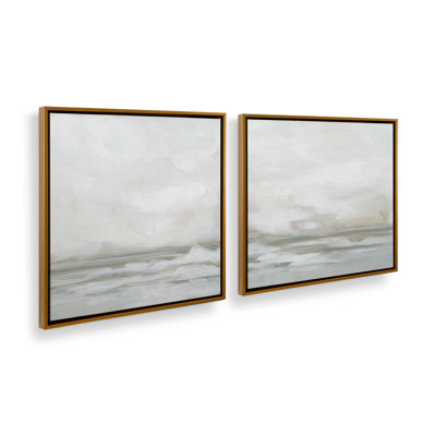 Ensemble de 2 impressions sur toile Winter Seascape Serenity