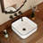 15 Inch Square Countertop Bathroom Vessel Sink Black Trim Design Ceramic