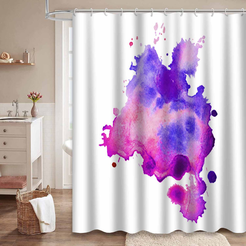 Rideau de douche imperméable mauve, rideaux de douche pour la salle de bain avec 12 crochets, 72" L x 72" W