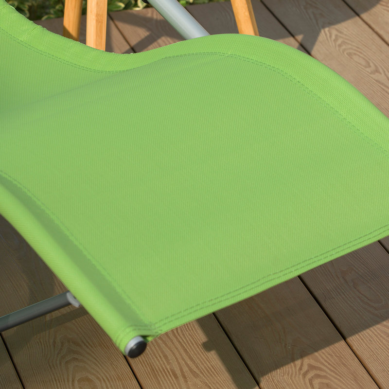 Flendersen 150cm Long Chaise Lounge Set with Cushions, Green