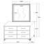 Commode 6 tiroirs avec miroir Malcolm