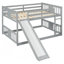 Full Over Full Bunk Bed With Ladder With Slide, Grey