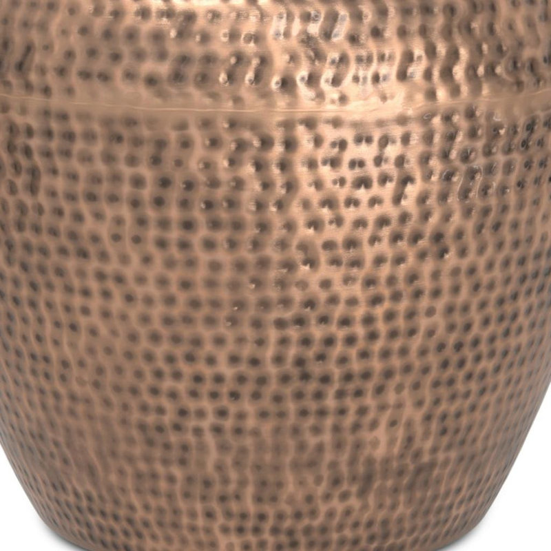 18" Copper Metal Round End Table