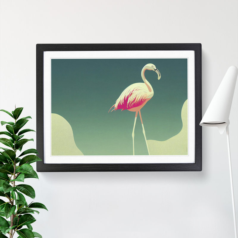 Astonishing Flamingo - Single Picture Frame Print, Black Framed, 46cm H x 64cm W x 2cm D
