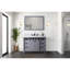Meuble-lavabo gris foncé 48 po X P 22 po D, avec comptoir en marbre de Carrare
