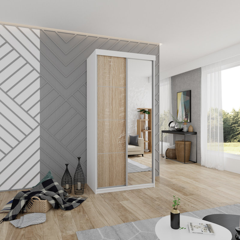 Eagleton 2 Door Wardrobe, White/Natural