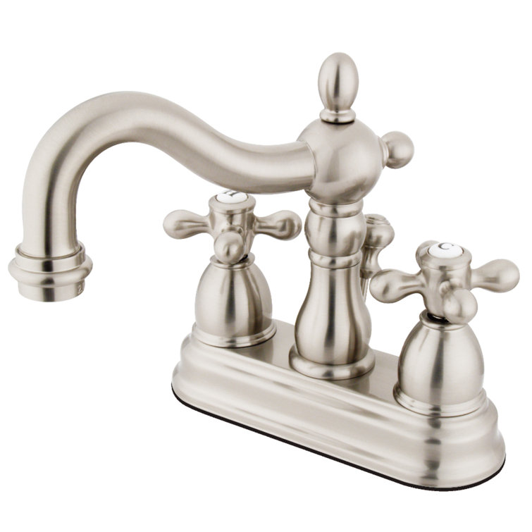 Centerset Bathroom Faucet with Double Cross Handles