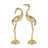 Simmonds Gold Aluminum Metal Flamingo Decorative Sculpture, Set of 2 15", 17"H