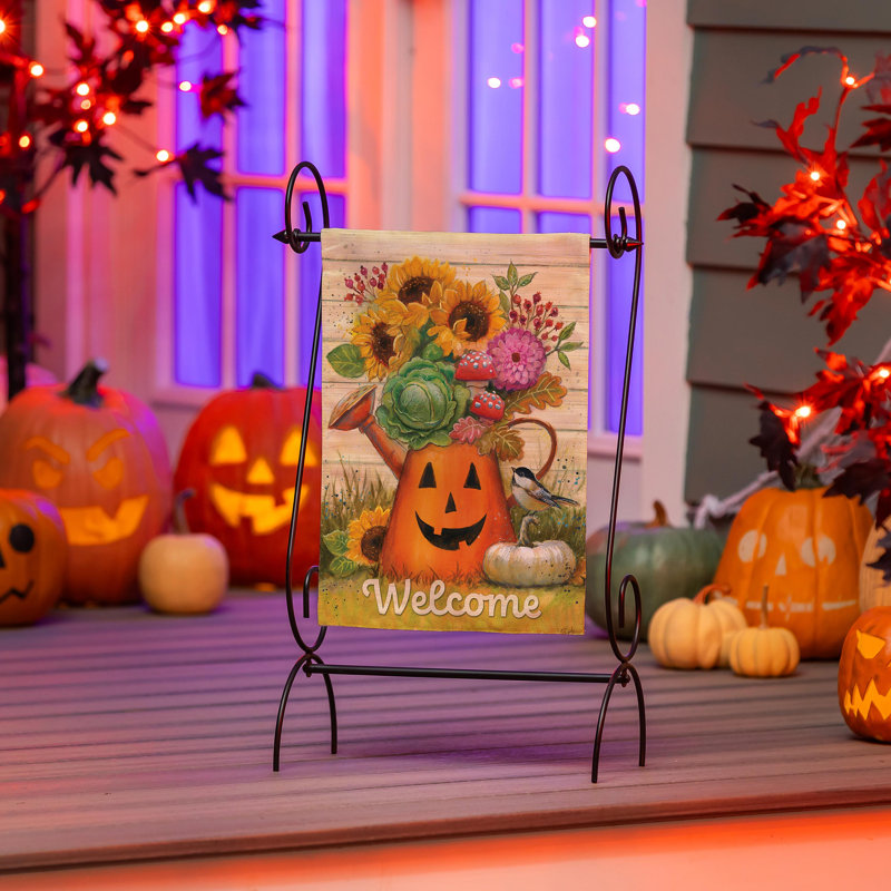 Drapeau d'Halloween en suède arrosoir pour jardin
