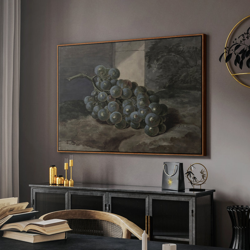 Botanique rétro - XL III, Toile encadrée noyer flottant, H 17 po x l 25 po x P 2 po