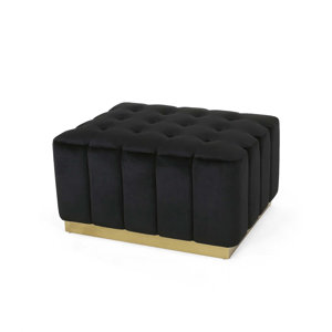 Mercer41 Rectangle Tufted Upholstered Velvet Ottoman | Wayfair