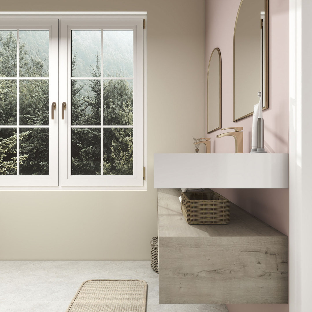 Alysa 71" Wall-Mounted Double Bathroom Vanity Set Better Vanity Base 