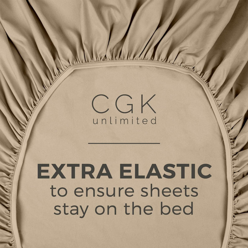 100% Cotton Fitted Sheet Only, 400 Thread Count Hotel Luxury Bedding, Soft & Breathable, Deep Pocket 8–16 Inch Mattress Fit