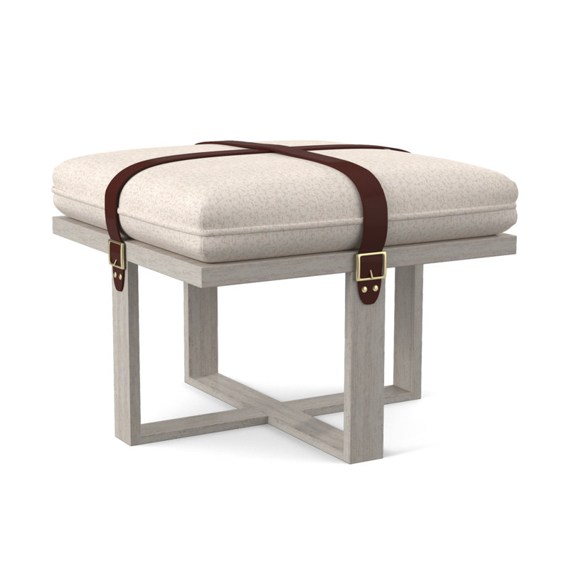 Square Ottoman, Bisque, Elise Flax 100% Polyester