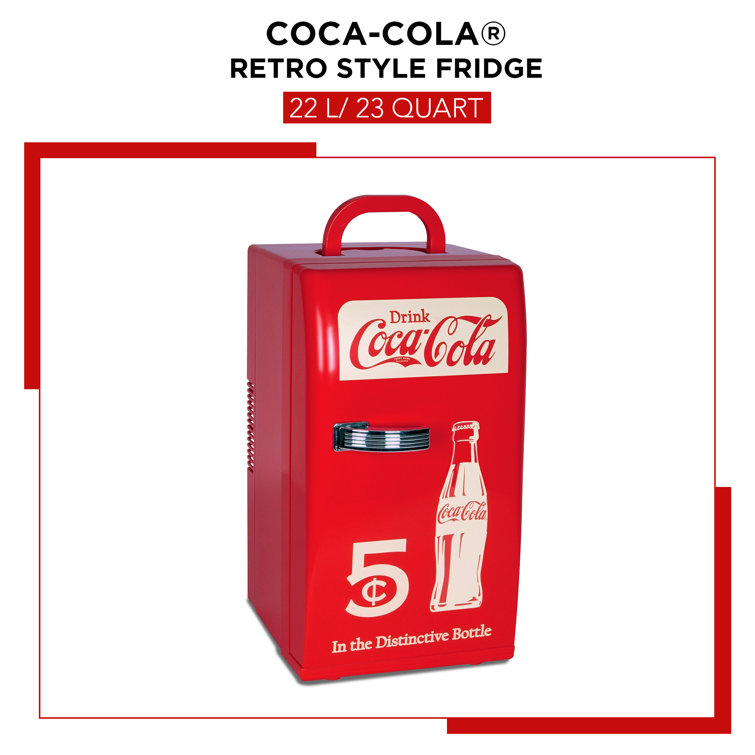 Coca-Cola 18 Can Retro Mini Fridge 12V DC 110V AC Cooler 5.4L (5.7 qt) &  Reviews