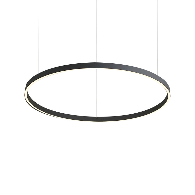 Cerchio 1 - Light LED Unique/Statement Pendant, Black, 123.25" H x 59.13" W x 59.13" D