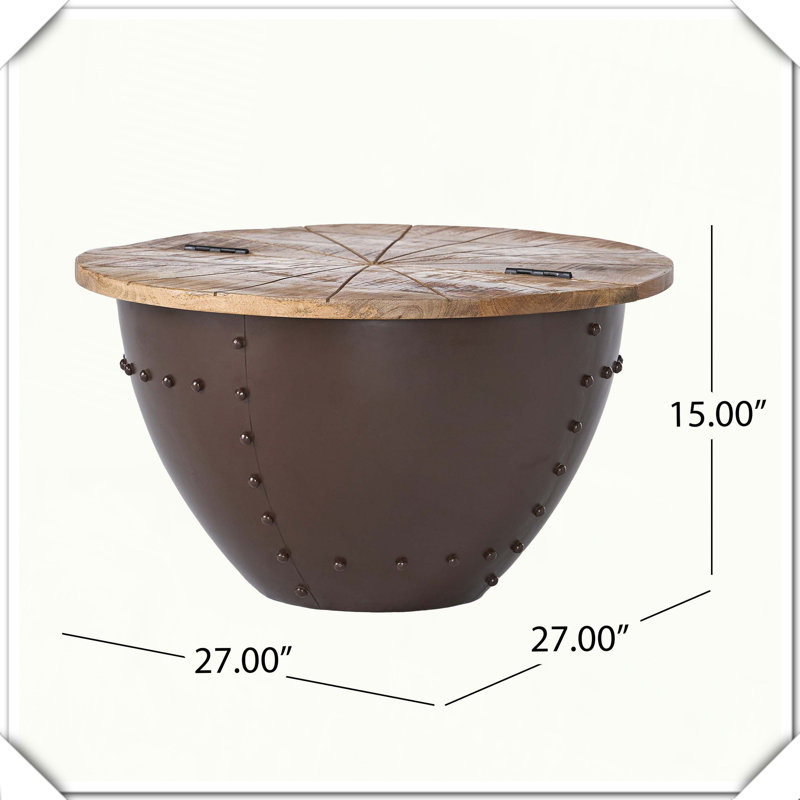 Table basse en bois et fer Moderne, fonctionnel, polyvalent, pratique, élégant, compact