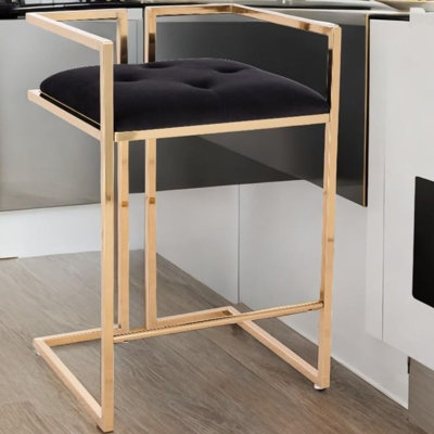 Tabouret de bar en velours Lennox
