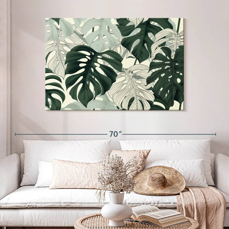 Feuilles Harnek Jungle Monstera, H 32 po x l 48 po