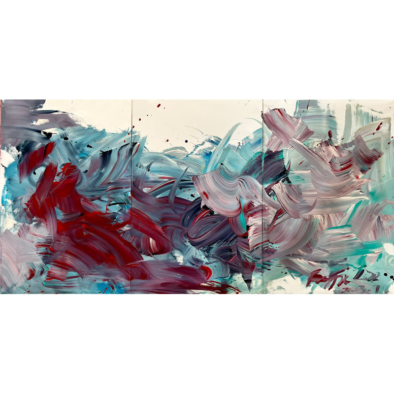 Muse Dragon par Fanyu Lin - peinture panoramique sur toile tendue 3 pièces