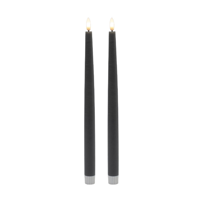Grande chandelle sans flamme 2 pièces, Noir, noir, noir, noir