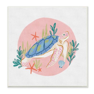 " Gracious Turtle Ocean Seaweed Shell Starfish Marine Reptile " by Deborah Curiel