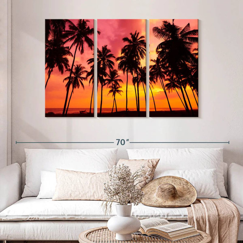 Gillard Sunset Beach Palmiers, H 32 po x l 50 po