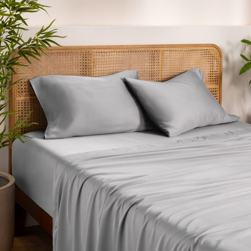 Rayon from Bamboo Pillowcase Set, Light Gray, Standard Pillow Case