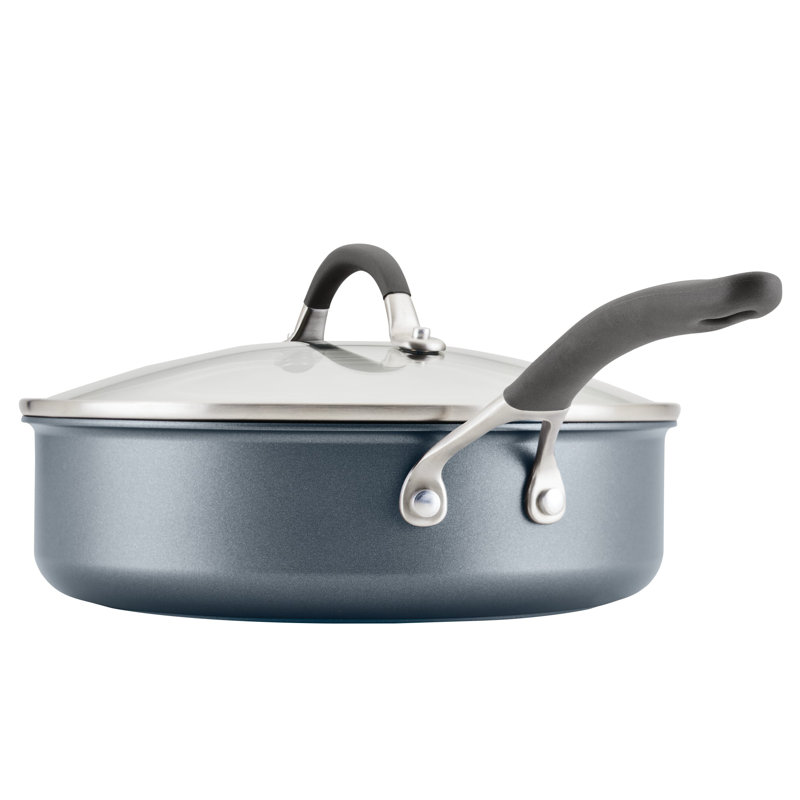 Gray 5-Quart Non-Stick Aluminum Saute Pan with Lid