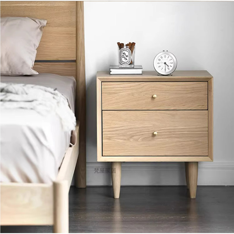 48cm W Solid Wood Bedside Table