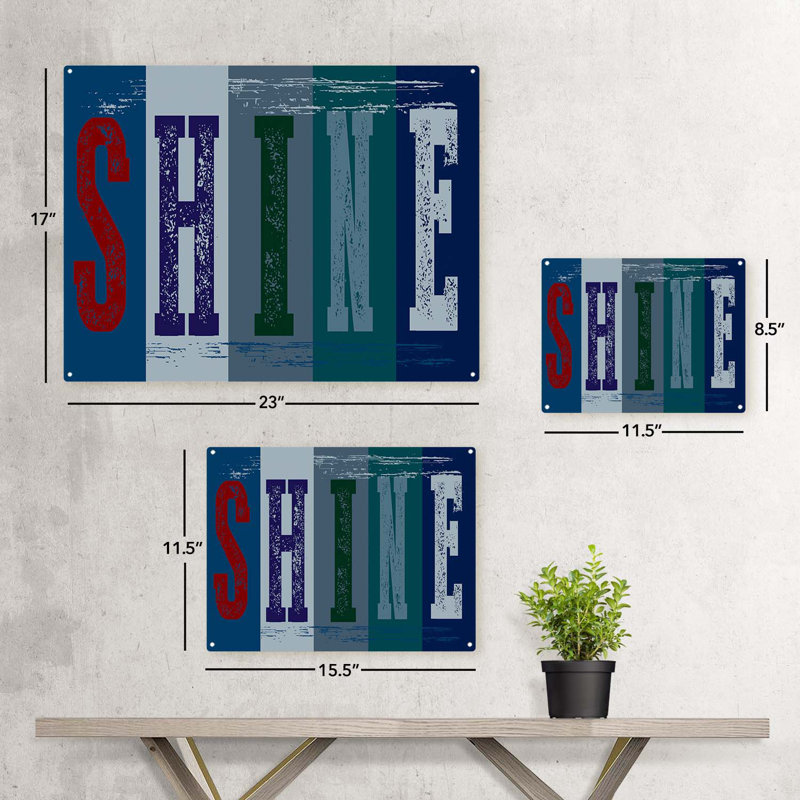 Rustic Shine Sign, 8.5" H x 11.5" W x 0.04" D
