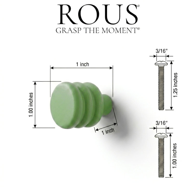 ROUS Hardware Mid-Century Modern Honey Comb Knob, Olive (Green)