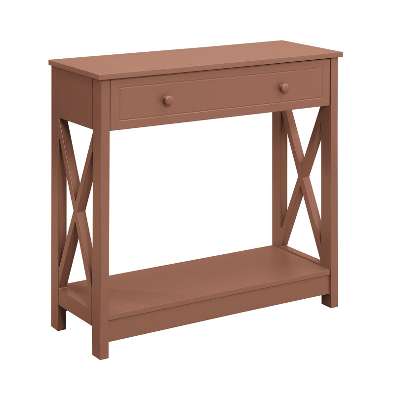 Lecenta 31.5'' 1 Drawer Console Table with Shelf, Terracotta