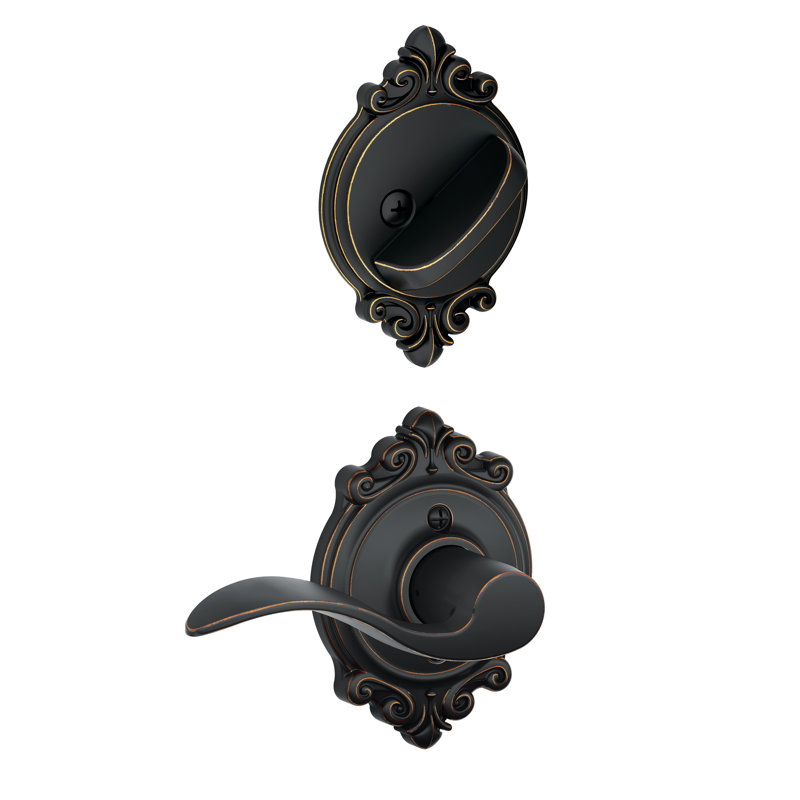 Poignée intérieure avec levier d'appoint et bouton-poussoir intérieur à pêne dormant intérieur avec garniture Brookshire