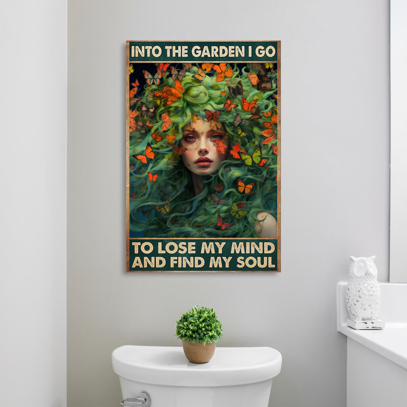 «Woman Butterfly Into the Garden I Go», impression sur toile tendue, L 24 po x H 36 po