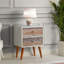 Table de chevet 2 tiroirs Avenal en brun / blanc / gris / beige