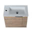 Petit meuble-lavabo de 22 po avec lavabo, fixation murale, porte à fermeture en douceur, lavabo en céramique blanc brillant, quincaillerie noir mat, look moderne pour la salle de bain, poignée à tirer, meubles-986758677