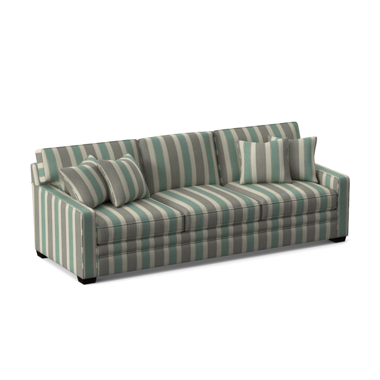 Gramercy Park 93'' Upholstered Sofa, Java Finish, Alabaster Linen-Look Performance; 0325-74