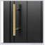 Meuble-lavabo de 20 po avec lavabo, armoire de salle de bain avec porte à fermeture douce, support de rangement et tablette ouverte, noir