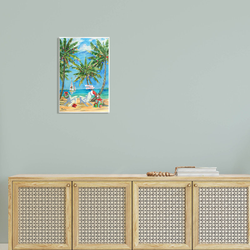 «Holiday Palms Warm Island Winter», art mural par Paul Brent, H 19 po x l 13 po x P 0,5 po