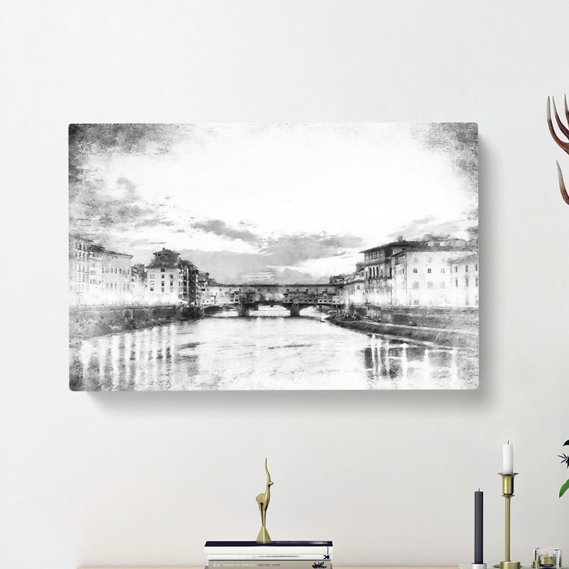 Ponte Vecchio Bridge In Florence Italy - Wrapped Canvas, 50cm H x 76cm W x 3cm D