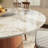 43" Colorful Round Pedestal Dining Table, Solid Wood And Sintered Stone, Gemstone Black, , For Tea Time In Home Table With Stone Top, 75.41 Lb, Mid - Century Modern, Displaying Books-124609283-133870647-133870654