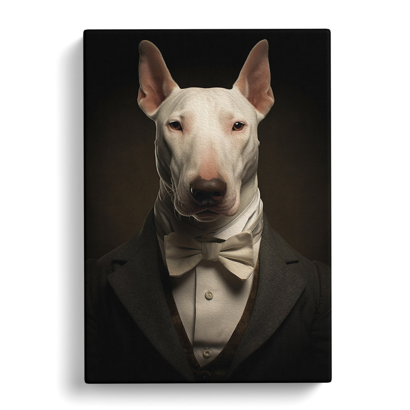 English Bull Terrier Classicism - Wrapped Canvas, 50cm H x 35cm W x 3cm D